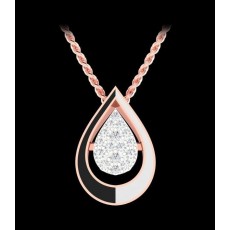18K Diamond Pendant with Rose Gold Fnish